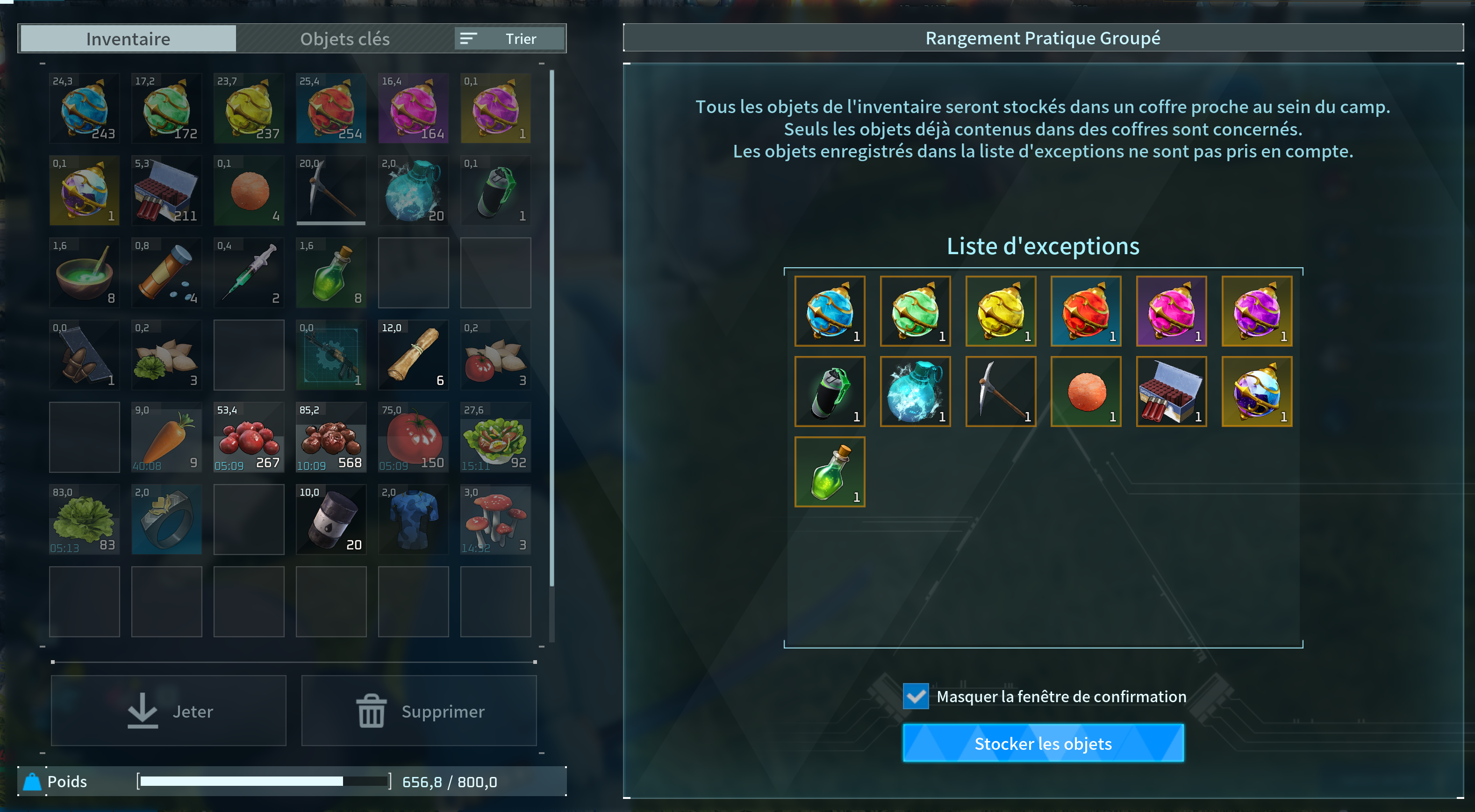 Inventory auto-deposit highlight inconsistency